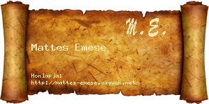 Mattes Emese névjegykártya